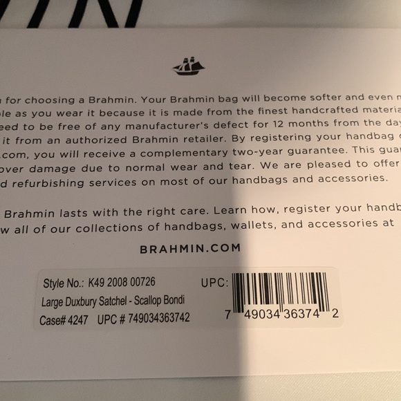 🍇🍒HOST PICK 🍇🍒 Brahmin Bondi Collection Large Seashell Print Duxbury Sat… - Picture 11 of 16